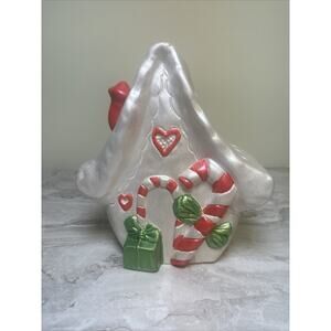 Vintage Gingerbread Candy House‎ Style Ceramic Christmas Tea Light Candle Holder